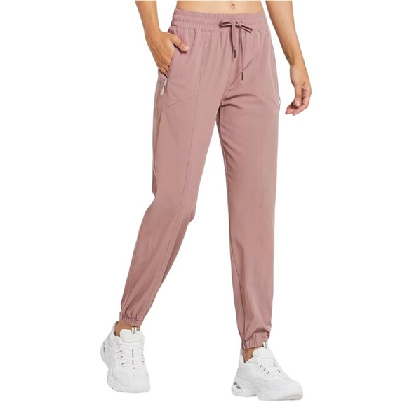 Libin Lightweight Joggers Women's Size Medium Dusty Rose Pink Quick Dry Pants - Picture 1 of 10